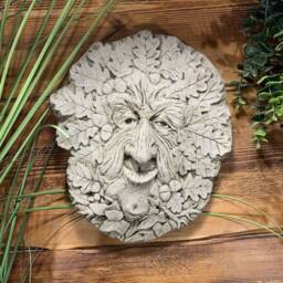 stone Garden Acorn Tree Man Green Wall Plaque Hanging Ornament - thumbnail 2