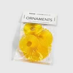 Golden Yellow Ornament Star - Recycled Plastic Decoration For Christmas, Eastern, & All Celebrations, Eco-Friendly, Flower