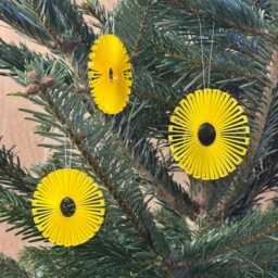 Golden Yellow Ornament Star - Recycled Plastic Decoration For Christmas, Eastern, & All Celebrations, Eco-Friendly, Flower - thumbnail 2
