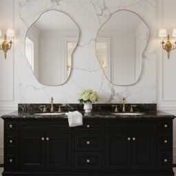 Organic Wall Mirror - Asymmetrical Modern Brass - thumbnail 3