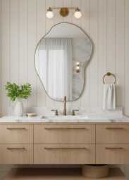 Organic Wall Mirror - Asymmetrical Modern Brass