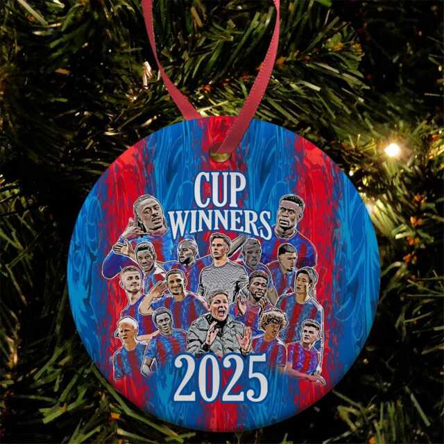 Palace Cup Winners 2025 Xmas Tree Decoration Bauble Flat Ceramic Great Gift For Crystal Fans