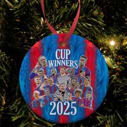 Palace Cup Winners 2025 Xmas Tree Decoration Bauble Flat Ceramic Great Gift For Crystal Fans
