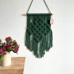 Celtic Wall Decor, Dark Green Irish Tapestry, Made in Ireland