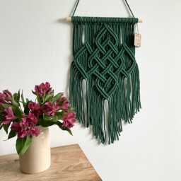 Celtic Wall Decor, Dark Green Irish Tapestry, Made in Ireland - thumbnail 3