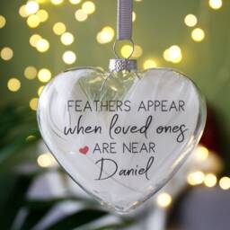 Feathers Appear When Loved Ones Are Near - Memory Christmas Decoration Feather Bauble Gift in Of Rip Bauble - thumbnail 3
