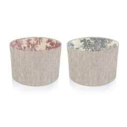 Handmade Linen Lampshade With Toile De Jouy Blue Or Red Interior, Table Pendant - thumbnail 1