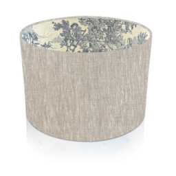 Handmade Linen Lampshade With Toile De Jouy Blue Or Red Interior, Table Pendant - thumbnail 4