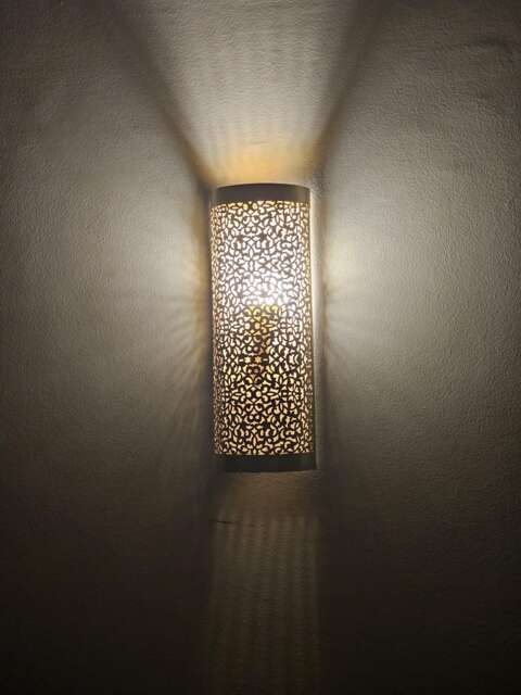 Moroccan Brass Wall Sconce Handcrafted Lamp - image 1