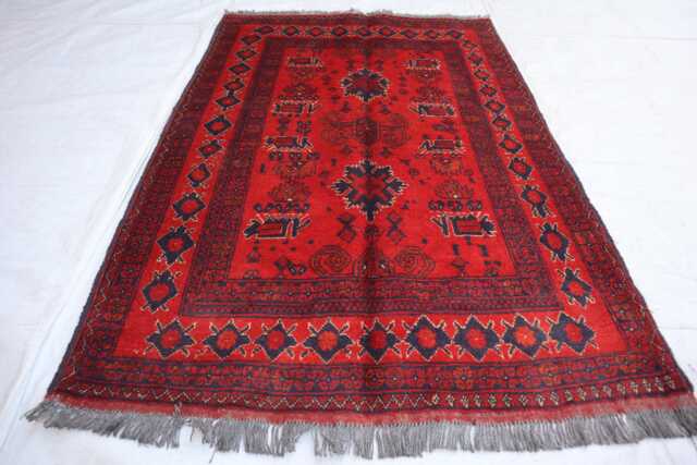 3'3x4'9 Red Turkmen Oriental Geometric Rug, Afghan Outdoor Khal Mohammedi Bukhara Handmade Livingroom D??cor Office Area Rug - image 1
