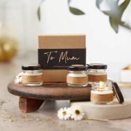Personalised Candle Gift Set For Mum, 4 Perfume Scented Soy Wax Candles & 8 Melts. Birthday Mothers Day Gift, Mum - thumbnail 3