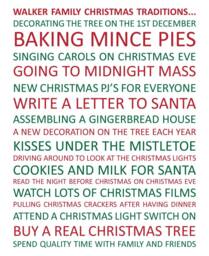 Family Christmas Traditions Print, Home Decor, Christmas, Traditions, Keepsake, Family Gift, Picture, Art - thumbnail 1