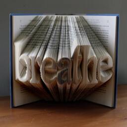 Folded Book Art - Breathe Unique Present Lover Yoga Meditation Best Friend Gift Folding Origami Zen - thumbnail 3