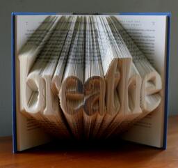 Folded Book Art - Breathe Unique Present Lover Yoga Meditation Best Friend Gift Folding Origami Zen - thumbnail 1