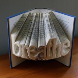 Folded Book Art - Breathe Unique Present Lover Yoga Meditation Best Friend Gift Folding Origami Zen - thumbnail 2