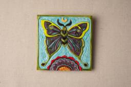 Handmade Ceramic Mosaic Wall Art Moth - 8 Inch Winged Wonders Series - Made To Order