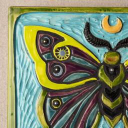 Handmade Ceramic Mosaic Wall Art Moth - 8 Inch Winged Wonders Series - Made To Order - thumbnail 2