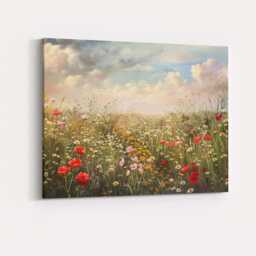 Romantic Summer Meadow Poppy & Daisy Floral Painting Canvas Wall Art Print Decor Picture Ready To Hang - thumbnail 4