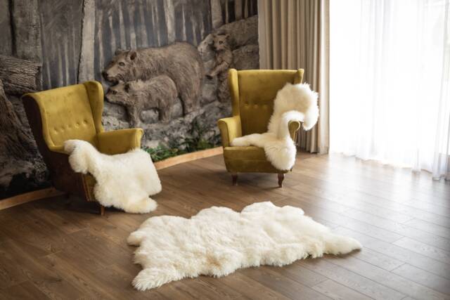 Triple Sheepskin Rug - Creamy White Beige Throw - image 1