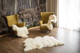 Triple Sheepskin Rug - Creamy White Beige Throw - thumbnail 1