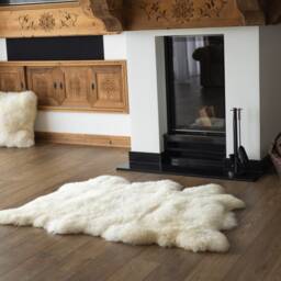 Triple Sheepskin Rug - Creamy White Beige Throw - thumbnail 2