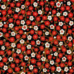 Votive Luminary, Red & White Plum Blossoms On Black, Japanese Chiyogami Papers - thumbnail 3