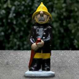 Funny Firefighter Garden Statue Cute Fireman Figurine Concrete & Home Sculpture Outdoor Humor Decor Gift For Lover Gift - thumbnail 3
