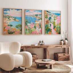 Set Of 3 Bermuda Poster, Beach Island Ocean Tropical Caribbean Wall Decor, Art Print - thumbnail 2