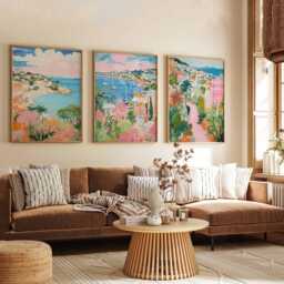 Set Of 3 Bermuda Poster, Beach Island Ocean Tropical Caribbean Wall Decor, Art Print - thumbnail 3