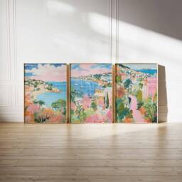 Set Of 3 Bermuda Poster, Beach Island Ocean Tropical Caribbean Wall Decor, Art Print