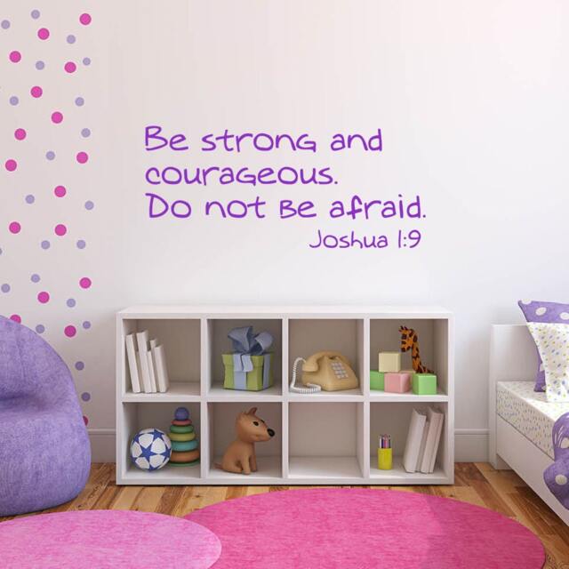 Be Strong & Courageous Vinyl Wall Decal. Joshua 19 Biblical Decor, Nursery Childrens Church - image 1