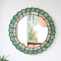 "Peruvian Mirrors ""Harmonious Turquoise 45 cm" - thumbnail 2