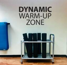 Gym Warm-Up Area Decor, Dynamic Warm-Up Zone Wall Decal. Stretching Sign - thumbnail 1