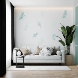 5 Or 10 Striped Leaves, Wall Art, Mix & Match, Decal, Sticker, Removable, Decoration, Decor, Botanical, Plant, Peel Stick - thumbnail 1