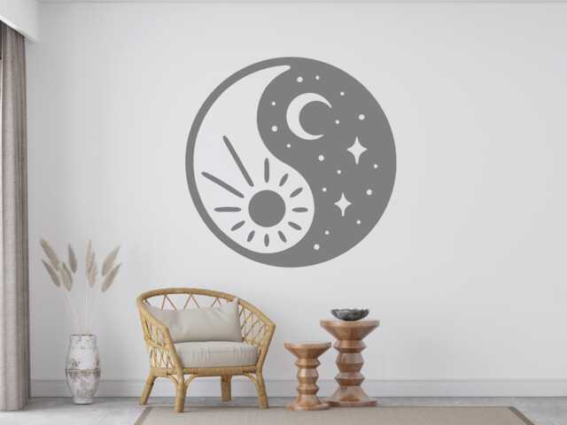 Yin Yang Wall Decal Spiritual Yoga Room Decor 2047 - image 1