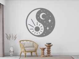 Yin Yang Wall Decal Spiritual Yoga Room Decor 2047 - thumbnail 1