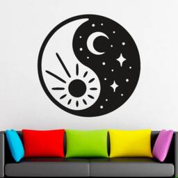 Yin Yang Wall Decal Spiritual Yoga Room Decor 2047 - thumbnail 3