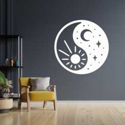 Yin Yang Wall Decal Spiritual Yoga Room Decor 2047 - thumbnail 2