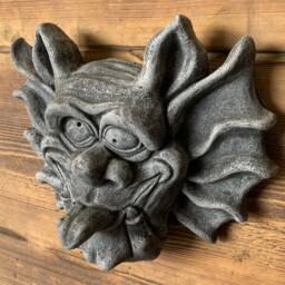 stone Garden Large Gremlin Gargoyle Tongue Out Face Wall Plaque Ornament - thumbnail 2