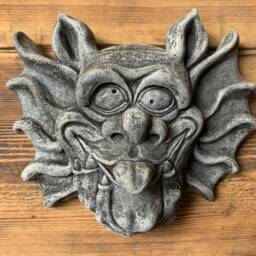 stone Garden Large Gremlin Gargoyle Tongue Out Face Wall Plaque Ornament - thumbnail 3