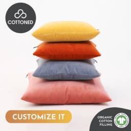 Custom Organic Cotton Throw Pillow - Any Size, Shape & Fabric On Request Washable Zip-Off Case - thumbnail 2