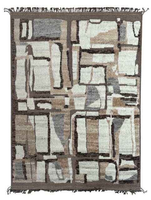 Hand-Knotted Moroccan Beni Ourain Rug, 100% Natural Wool, Modern Berber Carpet For Living Room - image 1