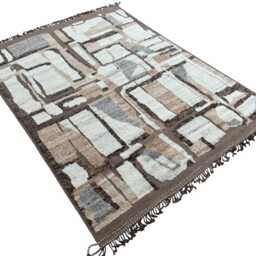Hand-Knotted Moroccan Beni Ourain Rug, 100% Natural Wool, Modern Berber Carpet For Living Room - thumbnail 3