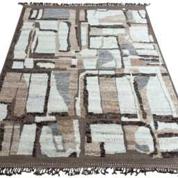Hand-Knotted Moroccan Beni Ourain Rug, 100% Natural Wool, Modern Berber Carpet For Living Room - thumbnail 2