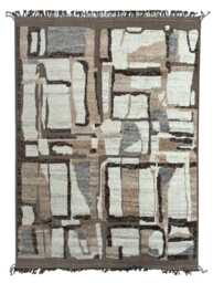 Hand-Knotted Moroccan Beni Ourain Rug, 100% Natural Wool, Modern Berber Carpet For Living Room - thumbnail 1