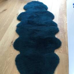 Large Sheepskin Rug , Dark Green Sheepskin Double Length, Luxury Hygge, Emerald Green, Forst Bottle Bed Throw - thumbnail 3