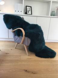 Large Sheepskin Rug , Dark Green Sheepskin Double Length, Luxury Hygge, Emerald Green, Forst Bottle Bed Throw