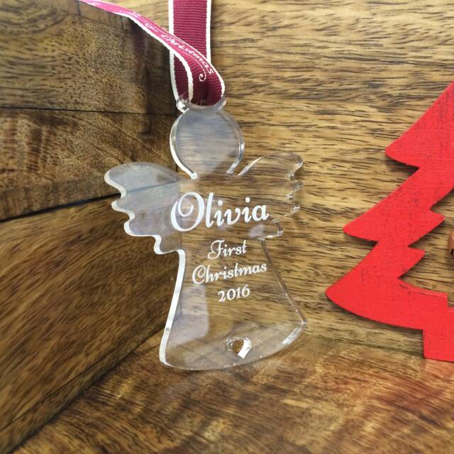Personalised Angel Children's Tree Decoration - Baby 1st Christmas -Perfect Gift - image 1