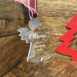 Personalised Angel Children's Tree Decoration - Baby 1st Christmas -Perfect Gift - thumbnail 1