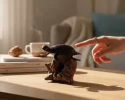 Wooden Turtle 3.5 Inch/9 cm, Carving, Home Decor, Room Personalized Statue, Living Room, Office Gift Idea - thumbnail 1